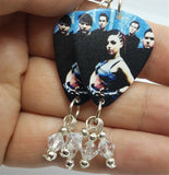 Evanescence Lithium Guitar Pick Earrings with Clear Swarovski Crystal Dangles