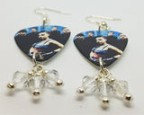 Evanescence Lithium Guitar Pick Earrings with Clear Swarovski Crystal Dangles