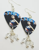 Evanescence Lithium Guitar Pick Earrings with Clear Swarovski Crystal Dangles