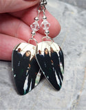 Evanescence Group Picture Guitar Pick Earrings with Clear Swarovski Crystals