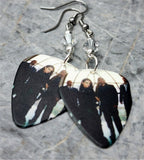 Evanescence Group Picture Guitar Pick Earrings with Clear Swarovski Crystals