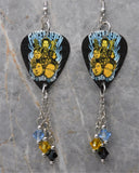 Finger Eleven Us Vs. Then Vs. Now Guitar Pick Earrings with Swarovski Crystal Dangles