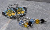 Finger Eleven Us Vs. Then Vs. Now Guitar Pick Earrings with Swarovski Crystal Dangles