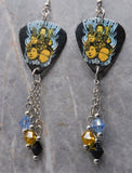 Finger Eleven Us Vs. Then Vs. Now Guitar Pick Earrings with Swarovski Crystal Dangles