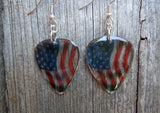 Transparent American Flag Guitar Pick Earrings