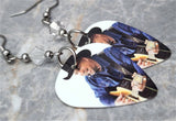 Garth Brooks Guitar Pick Earrings with Clear Swarovski Crystals