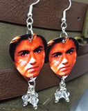 George Michael WHAM Guitar Pick Earrings with Clear Swarovski Crystal Dangles