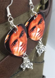 George Michael WHAM Guitar Pick Earrings with Clear Swarovski Crystal Dangles