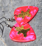 Golden Gingerbread Charm Guitar Pick Earrings - Pick Your Color