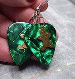 Golden Gingerbread Charm Guitar Pick Earrings - Pick Your Color