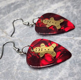 Golden Gingerbread Charm Guitar Pick Earrings - Pick Your Color