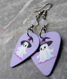 Ghost Purple Guitar Pick Earrings with Opal Swarovski Crystals