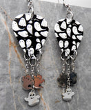 Ghosts That Say Boo Guitar Pick Earrings with Stainless Steel Charm Ghost Dangles