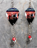 Hollywood Undead Desperate Measures Guitar Pick Earrings with Stainless Steel Treble Clef Charms and Swarovski Crystal Dangles