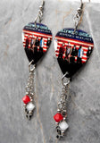 Hollywood Undead Desperate Measures Guitar Pick Earrings with Stainless Steel Treble Clef Charms and Swarovski Crystal Dangles