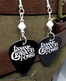 Insane Clown Posse Guitar Pick Earrings with White Swarovski Crystals