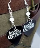 Insane Clown Posse Guitar Pick Earrings with White Swarovski Crystals