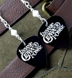 Insane Clown Posse Guitar Pick Earrings with White Swarovski Crystals