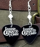 Insane Clown Posse Guitar Pick Earrings with White Swarovski Crystals