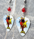 Insane Clown Posse The Wraith Guitar Pick Earrings with Red Swarovski Crystals