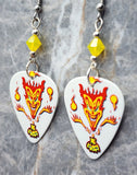 Insane Clown Posse ICP The Amazing Jeckel Bros Guitar Pick Earrings with Yellow Opal Swarovski Crystals