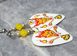 Insane Clown Posse ICP The Amazing Jeckel Bros Guitar Pick Earrings with Yellow Opal Swarovski Crystals