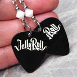 Jelly Roll Black Guitar Pick Earrings with White Swarovski Crystals