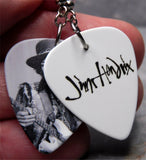 Black and White Jimi Hendrix in a Hat Guitar Pick Earrings