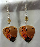Jimi Hendrix Performing Guitar Pick Earrings with Copper Swarovski Crystals