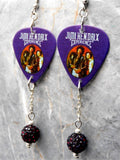 The Jimi Hendrix Experience Guitar Pick Earrings with Purple Pave Dangles