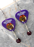 The Jimi Hendrix Experience Guitar Pick Earrings with Purple Pave Dangles