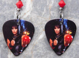 Joan Jett Cherry Bomb Guitar Pick Earrings with Red Swarovski Crystals