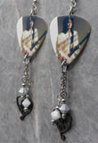 Joan Jett and The Blackhearts Guitar Pick Earrings with Stainless Steel Charm and Swarovski Crystal Dangles