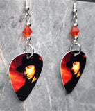 Joe Satriani Guitar Pick Earrings with Hyacinth Swarovski Crystals