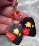 Joe Satriani Guitar Pick Earrings with Hyacinth Swarovski Crystals