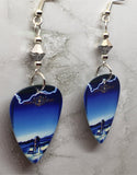 Journey Raised on Radio Guitar Pick Earrings with Metallic Silver Swarovski Crystals