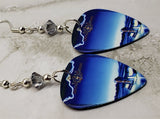 Journey Raised on Radio Guitar Pick Earrings with Metallic Silver Swarovski Crystals