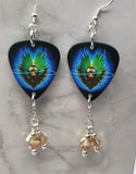 Journey Evolution Guitar Pick Earrings with Metallic Sunshine Swarovski Crystal Dangles