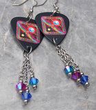 Journey Departure Guitar Pick Earrings with Swarovski Crystal Dangles