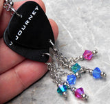 Journey Departure Guitar Pick Earrings with Swarovski Crystal Dangles