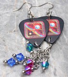Journey Departure Guitar Pick Earrings with Swarovski Crystal Dangles