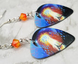 Journey Escape Guitar Pick Earrings with Fire Opal Swarovski Crystals