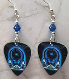 Journey Frontiers Guitar Pick Earrings with Capri Blue Swarovski Crystals