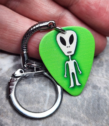Alien Guitar Pick Keychain