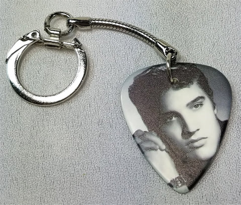 Elvis Close Up Guitar Pick Keychain