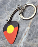 Australian Aboriginal Flag Guitar Pick Keychain