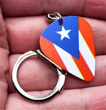 Flag of Puerto Rico Guitar Pick Keychain