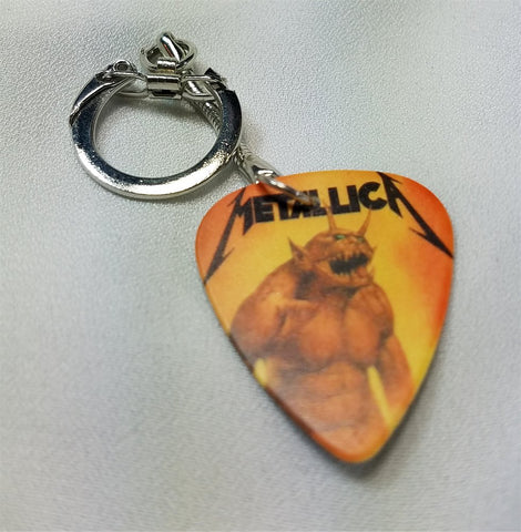 Metallica Jump in the Fire Guitar Pick Keychain