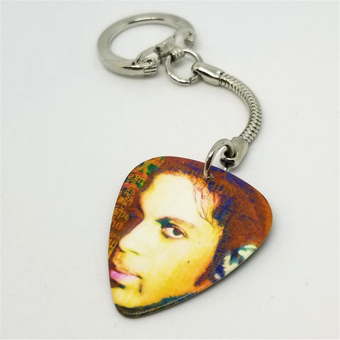 Prince Close Up Guitar Pick Keychain