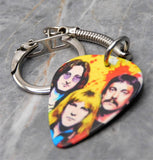 Rush Colorful Group Illustration Guitar Pick Keychain